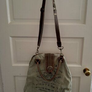 Myra Bag, great condition, canvas and leather, large/roomy, gray/black